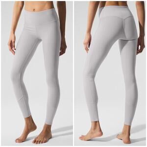 ALO Washed High Waist Alosoft Lounge Legging Extra Small NEW Washed Grey Sky